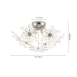 Load image into Gallery viewer, LightFixturesUSA - 4 - Light Bloom Dandelion Crystal Sputnik Semi Flush Mount - Ceiling Light - Chrome -