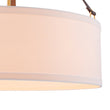 Load image into Gallery viewer, LightFixturesUSA - 4 - Light Brass White Linen Wide Drum Cage Pendant Light - Chandelier - 24.8 in. -
