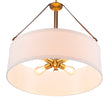 Load image into Gallery viewer, LightFixturesUSA - 4 - Light Brass White Linen Wide Drum Cage Pendant Light - Chandelier - 24.8 in. -