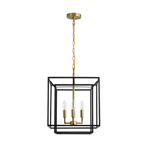 LightFixturesUSA - 4 - Light Candle Style Tiered Square Lantern Pendant - Chandelier - 4 - Lt -