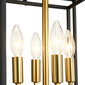 LightFixturesUSA - 4 - Light Candle Style Tiered Square Lantern Pendant - Chandelier - 4 - Lt -