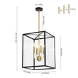 Load image into Gallery viewer, LightFixturesUSA - 4 - Light Candle Style Wide Glass Square Lantern Pendant - Chandelier - 15 in -