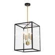 Load image into Gallery viewer, LightFixturesUSA - 4 - Light Candle Style Wide Glass Square Lantern Pendant - Chandelier - 15 in -