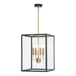 Load image into Gallery viewer, LightFixturesUSA - 4 - Light Candle Style Wide Glass Square Lantern Pendant - Chandelier - 15 in -