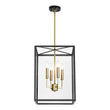Load image into Gallery viewer, LightFixturesUSA - 4 - Light Candle Style Wide Glass Square Lantern Pendant - Chandelier - 15 in -