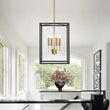 Load image into Gallery viewer, LightFixturesUSA - 4 - Light Candle Style Wide Glass Square Lantern Pendant - Chandelier - 15 in -