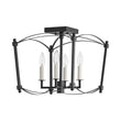 Load image into Gallery viewer, LightFixturesUSA - 4 - light French Antique Candle Style Lantern Semi Flush - Ceiling Light - Black -