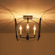 Load image into Gallery viewer, LightFixturesUSA - 4 - light French Antique Candle Style Lantern Semi Flush - Ceiling Light - Black -