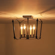Load image into Gallery viewer, LightFixturesUSA - 4 - light French Antique Candle Style Lantern Semi Flush - Ceiling Light - Black -