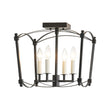 Load image into Gallery viewer, LightFixturesUSA - 4 - light French Antique Candle Style Lantern Semi Flush - Ceiling Light - Black -