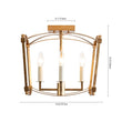 Load image into Gallery viewer, LightFixturesUSA - 4 - light French Antique Candle Style Lantern Semi Flush - Ceiling Light - Gold -