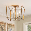 Load image into Gallery viewer, LightFixturesUSA - 4 - light French Antique Candle Style Lantern Semi Flush - Ceiling Light - Gold -