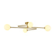 Load image into Gallery viewer, LightFixturesUSA - 4 - Light Frosted Glass Globe Linear Sputnik Semi Flush Mount - Ceiling Light - Brass -