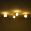 Load image into Gallery viewer, LightFixturesUSA - 4 - Light Frosted Glass Globe Linear Sputnik Semi Flush Mount - Ceiling Light - Brass -