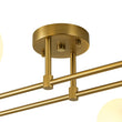 Load image into Gallery viewer, LightFixturesUSA - 4 - Light Frosted Glass Globe Linear Sputnik Semi Flush Mount - Ceiling Light - Brass -