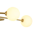 Load image into Gallery viewer, LightFixturesUSA - 4 - Light Frosted Glass Globe Linear Sputnik Semi Flush Mount - Ceiling Light - Brass -