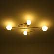 Load image into Gallery viewer, LightFixturesUSA - 4 - Light Frosted Glass Globe Linear Sputnik Semi Flush Mount - Ceiling Light - Brass -