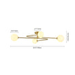 Load image into Gallery viewer, LightFixturesUSA - 4 - Light Frosted Glass Globe Linear Sputnik Semi Flush Mount - Ceiling Light - Brass -