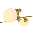 Load image into Gallery viewer, LightFixturesUSA - 4 - Light Minimalist Linear Sputnik Opal Glass Globe Semi Flush - Ceiling Light - Brass -