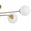 Load image into Gallery viewer, LightFixturesUSA - 4 - Light Minimalist Linear Sputnik Opal Glass Globe Semi Flush - Ceiling Light - Brass -