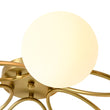 Load image into Gallery viewer, LightFixturesUSA - 5 - Light Bloom Ring Opal Glass Globe Semi Flush Mount - Ceiling Light - Brass -