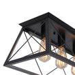 Load image into Gallery viewer, LightFixturesUSA - 5 - Light Farmhouse Rectangular Cage Semi Flush Mount - Ceiling Light - Black -