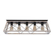 Load image into Gallery viewer, LightFixturesUSA - 5 - Light Farmhouse Rectangular Cage Semi Flush Mount - Ceiling Light - Off - White -