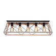 Load image into Gallery viewer, LightFixturesUSA - 5 - Light Farmhouse Rectangular Cage Semi Flush Mount - Ceiling Light - Off - White -