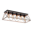 Load image into Gallery viewer, LightFixturesUSA - 5 - Light Farmhouse Rectangular Cage Semi Flush Mount - Ceiling Light - Off - White -