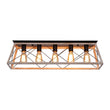 Load image into Gallery viewer, LightFixturesUSA - 5 - Light Farmhouse Rectangular Cage Semi Flush Mount - Ceiling Light - Off - White -