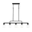 Load image into Gallery viewer, LightFixturesUSA - 5 - Light Seeded Glass Shade Linear Island Chandelier - Chandelier - 5 - Lt -