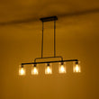Load image into Gallery viewer, LightFixturesUSA - 5 - Light Seeded Glass Shade Linear Island Chandelier - Chandelier - 5 - Lt -