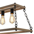 Load image into Gallery viewer, LightFixturesUSA - 5 - Light Trapezoid Wood Grain Chain Linear Island Chandelier - Chandelier - 5 - Light -