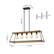 Load image into Gallery viewer, LightFixturesUSA - 5 - Light Trapezoid Wood Grain Chain Linear Island Chandelier - Chandelier - 5 - Light -