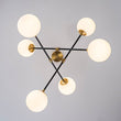 Load image into Gallery viewer, LightFixturesUSA - 6 - Light Adjustable Frosted Glass Globe Sputnik Chandelier - Chandelier - 6 - Lt -