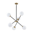 Load image into Gallery viewer, LightFixturesUSA - 6 - Light Adjustable Frosted Glass Globe Sputnik Chandelier - Chandelier - 6 - Lt -