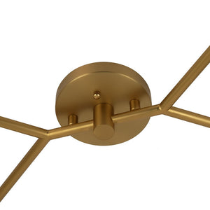 LightFixturesUSA - 6 - Light Branch Frosted Glass Egg Semi Flush Chandelier - Ceiling Light - 6 - Lt - Matte Black