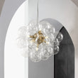 Load image into Gallery viewer, LightFixturesUSA - 6 - Light Brass Cluster Clear Glass Bubble Sphere Chandelier - Chandelier - Brass -