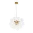Load image into Gallery viewer, LightFixturesUSA - 6 - Light Brass Cluster Clear Glass Bubble Sphere Chandelier - Chandelier - Brass -