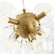 Load image into Gallery viewer, LightFixturesUSA - 6 - Light Brass Cluster Clear Glass Bubble Sphere Chandelier - Chandelier - Brass -