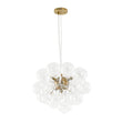 Load image into Gallery viewer, LightFixturesUSA - 6 - Light Brass Cluster Clear Glass Bubble Sphere Chandelier - Chandelier - Brass -
