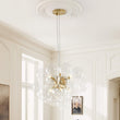 Load image into Gallery viewer, LightFixturesUSA - 6 - Light Brass Cluster Clear Glass Bubble Sphere Chandelier - Chandelier - Brass (Pre - Order) -