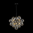 Load image into Gallery viewer, LightFixturesUSA - 6 - Light Dimmable Brass Cluster Clear Glass Bubble Sphere Chandelier - Chandelier - Black -