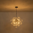 Load image into Gallery viewer, LightFixturesUSA - 6 - Light Dimmable Brass Cluster Clear Glass Bubble Sphere Chandelier - Chandelier - Black -