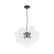 Load image into Gallery viewer, LightFixturesUSA - 6 - Light Dimmable Brass Cluster Clear Glass Bubble Sphere Chandelier - Chandelier - Brass (Limited Offer) -