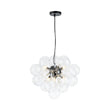 Load image into Gallery viewer, LightFixturesUSA - 6 - Light Dimmable Brass Cluster Clear Glass Bubble Sphere Chandelier - Chandelier - Brass (Limited Offer) -