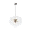 Load image into Gallery viewer, LightFixturesUSA - 6 - Light Dimmable Brass Cluster Clear Glass Bubble Sphere Chandelier - Chandelier - Nickel -
