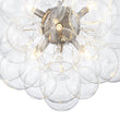 Load image into Gallery viewer, LightFixturesUSA - 6 - Light Dimmable Brass Cluster Clear Glass Bubble Sphere Chandelier - Chandelier - Nickel -