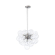 Load image into Gallery viewer, LightFixturesUSA - 6 - Light Dimmable Brass Cluster Clear Glass Bubble Sphere Chandelier - Chandelier - Nickel -