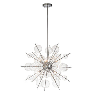 LightFixturesUSA - 6 - Light Glass Globe Bubble Sputnik Sunburst Chandelier - Chandelier - Chrome -